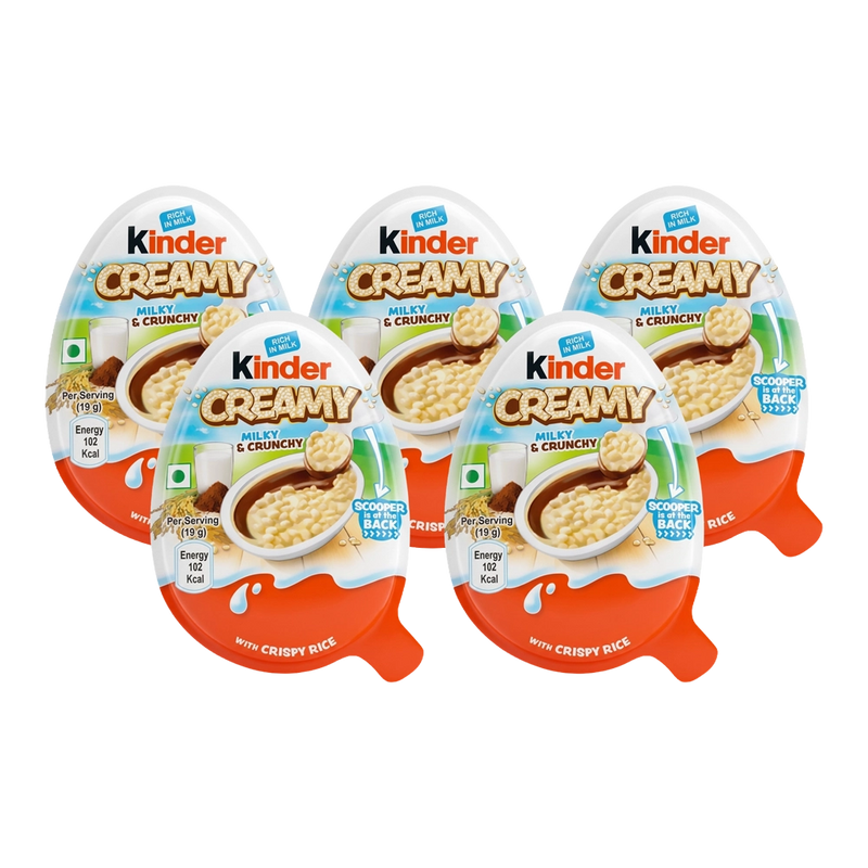 5 x Kinder Creamy Milky & Crunchy 19g