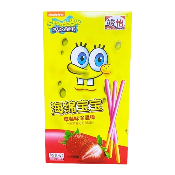 Junyi SpongeBob Strawberry Coated Sticks 48g