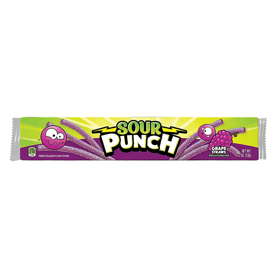 Sour Punch Grape Straws 57g