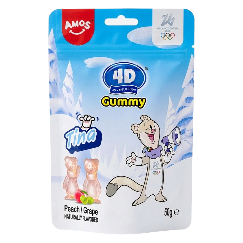 Amos 4D Tina Gummy Peach/Grape 50g