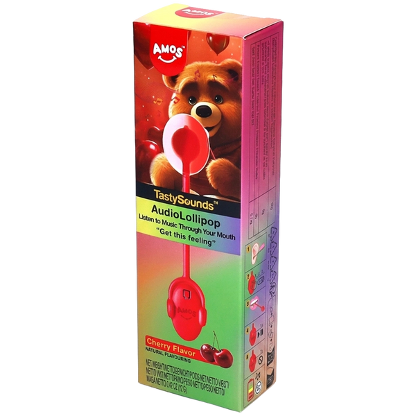 Amos TastySounds Lollipop Cherry - Get the Feeling Music 12g