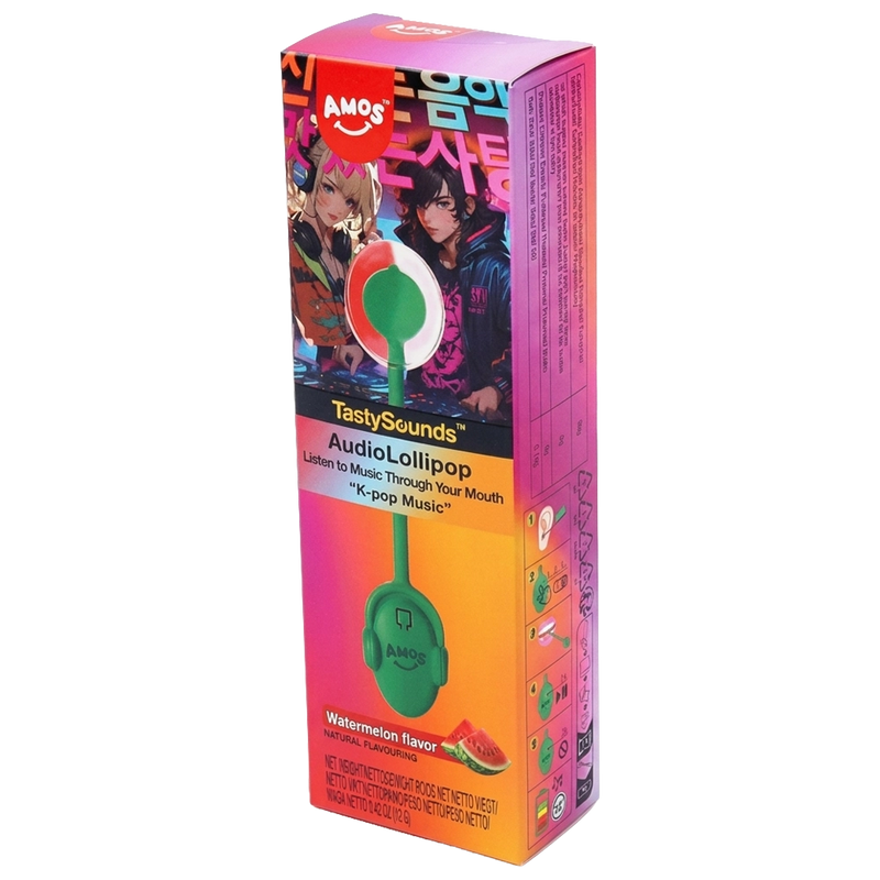 Amos TastySounds Lollipop Watermelon - K-Pop Music 12g