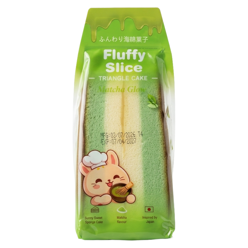 Fluffy Slice Triangle Sponge Cake Matcha 95g