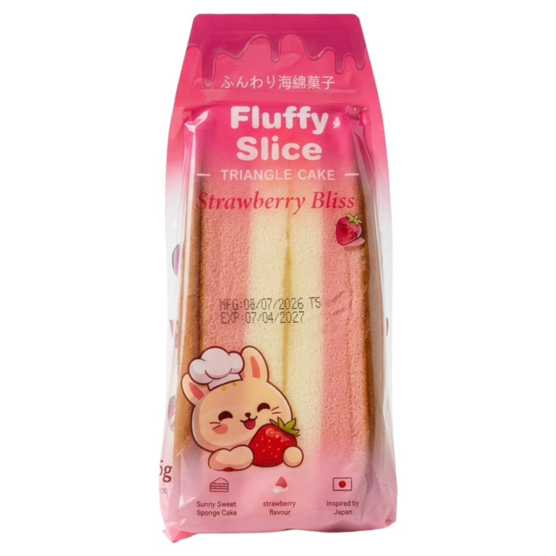 Fluffy Slice Triangle Sponge Cake Strawberry 95g