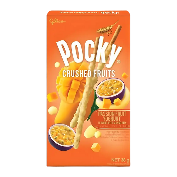 Glico Pocky Crushed Fruits Passion Fruit Mango Yoghurt 38g