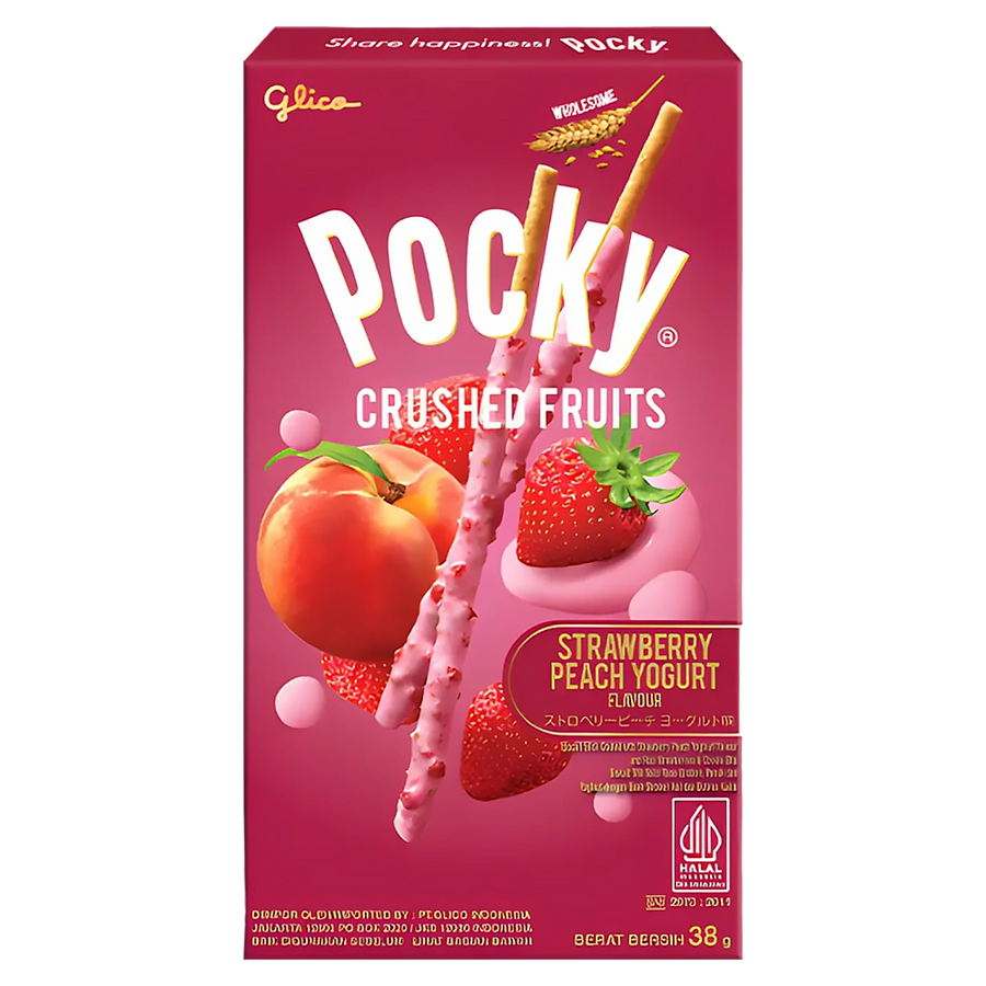 Glico Pocky Crushed Fruits Strawberry Peach Yoghurt 38g THA