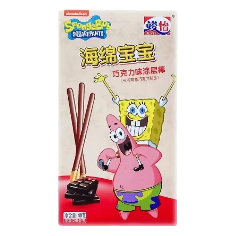 Junyi SpongeBob Chocolate Coated Sticks 48g