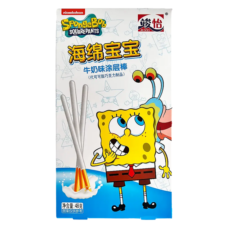 Junyi SpongeBob Milk Coated Sticks 48g