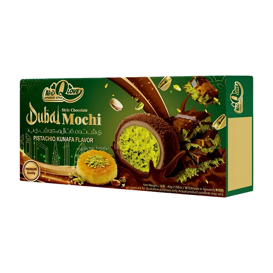 QLove Dubai Chocolate & Pistachio Kunafa Deluxe Mochi 45g TWN