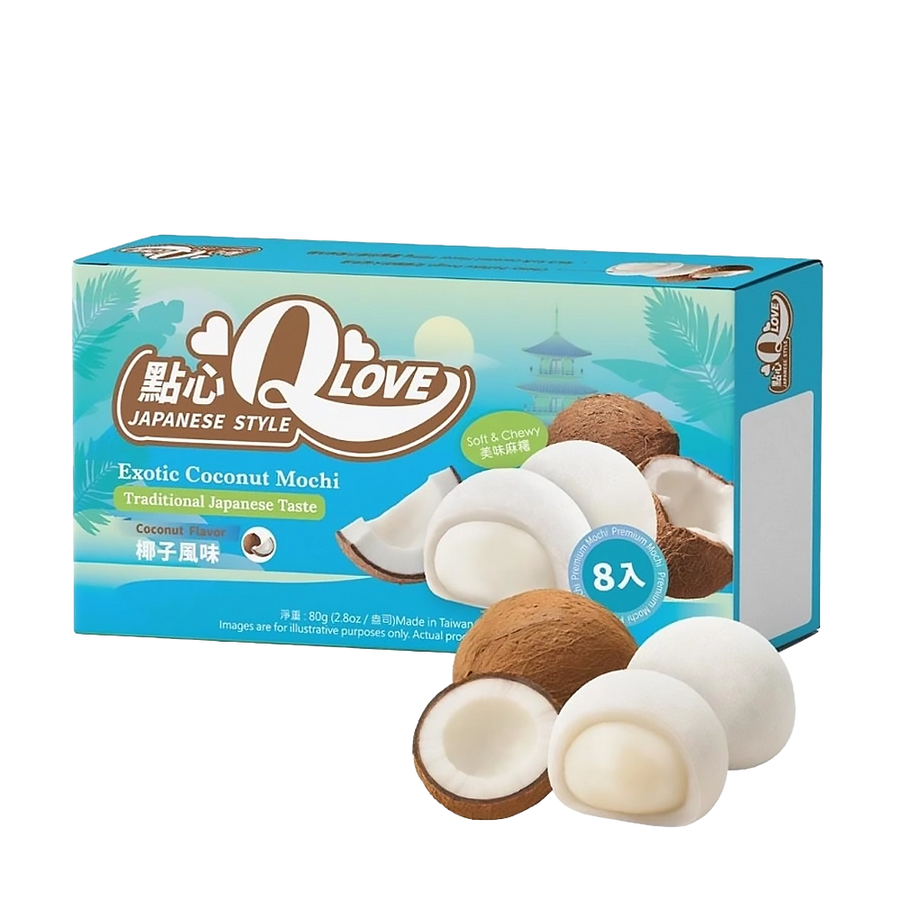 QLove Exotic Coconut Premium Filling Mini Mochi 80g TWN