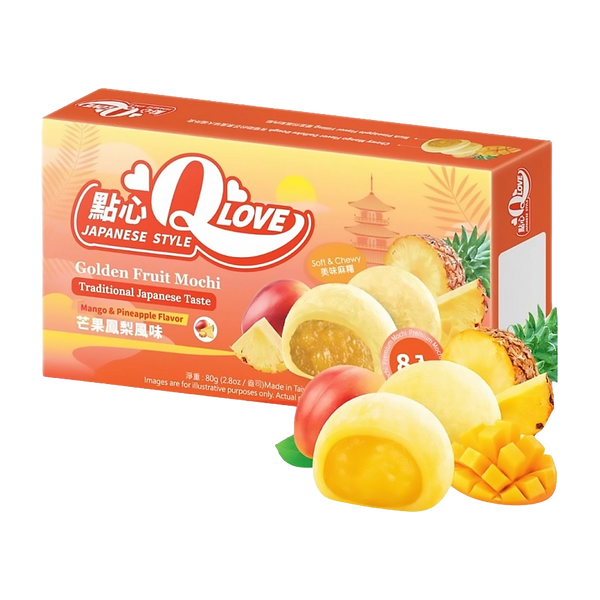QLove Golden Fruit Premium Filling Mini Mochi 80g TWN
