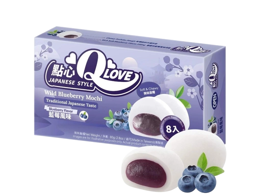 QLove Wild Blueberry Mini Mochi 80g – Pop n Roll