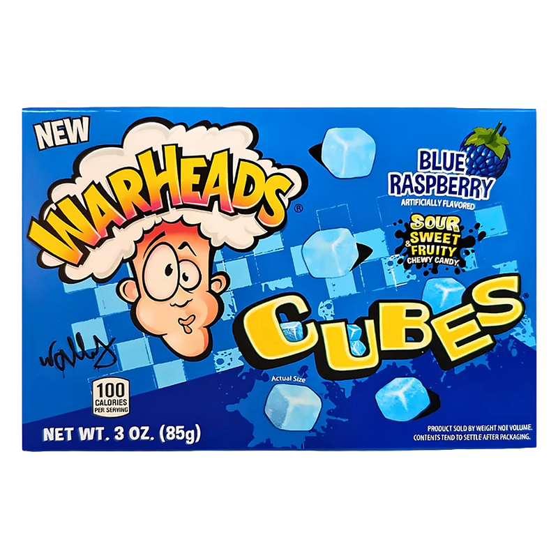 Warheads Cubes Blue Raspberry Theater Box 85g