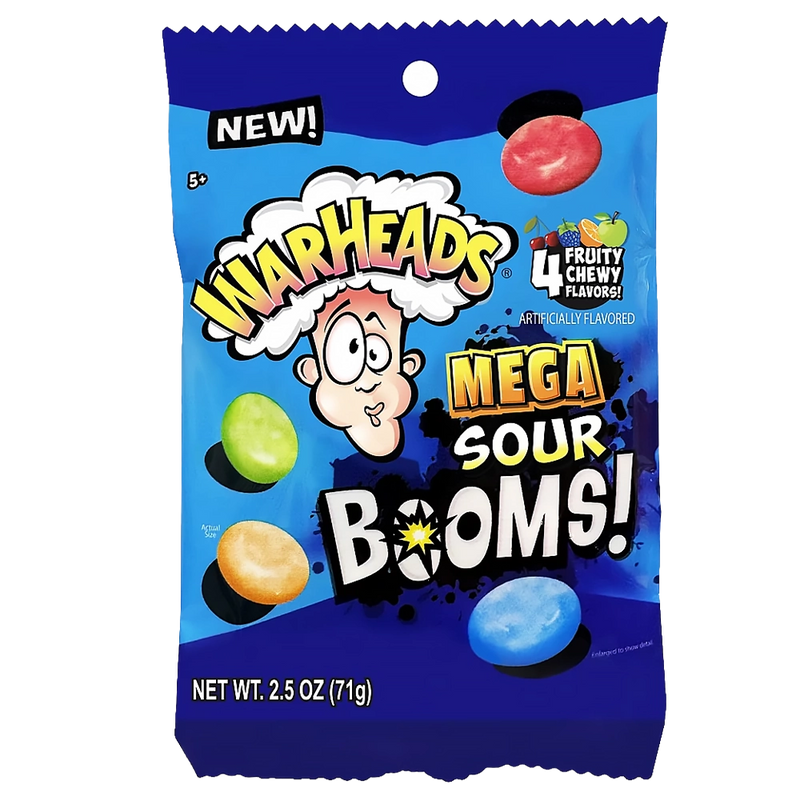 Warheads Mega Sour Boom Fruit Chews 70g